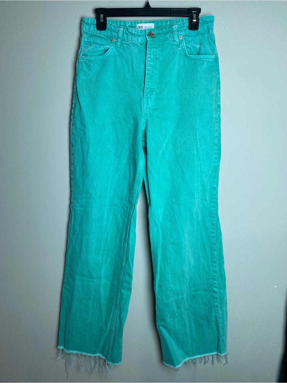 Zara Turquoise Wide-Leg Jeans
